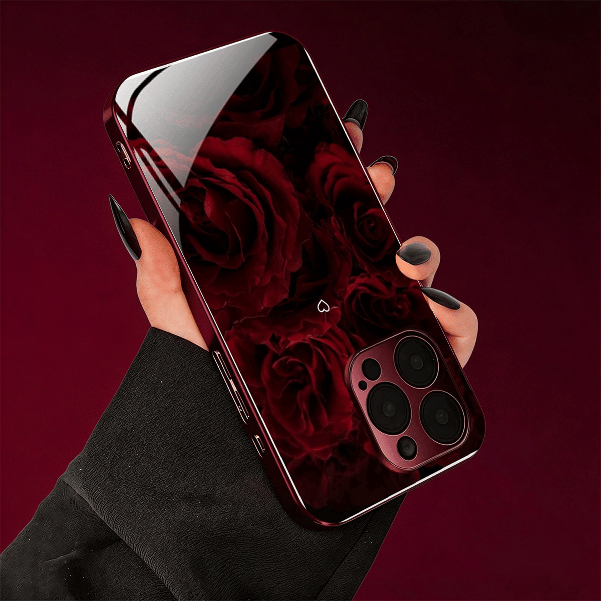 Burgundy Rose Print Case