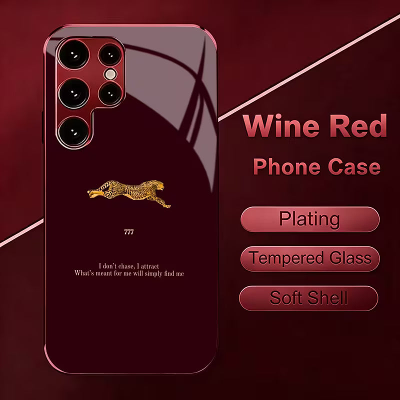 Burgundy Cheetah Case
