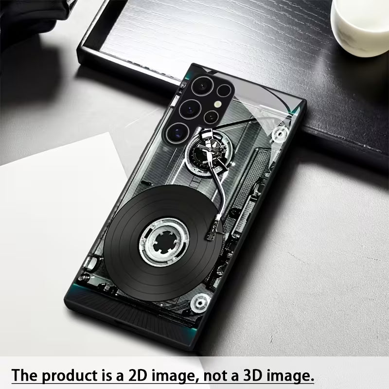 Flat Retro Cassette Pattern Case