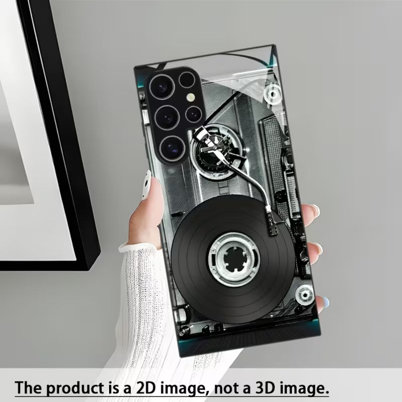 Flat Retro Cassette Pattern Case