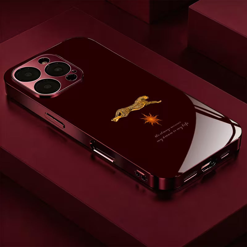 Burgundy Cheetah Case