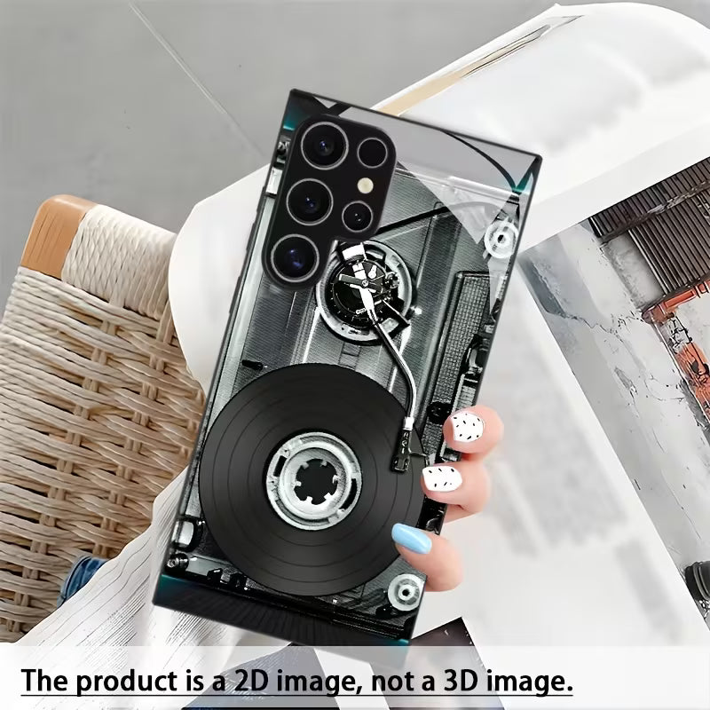 Flat Retro Cassette Pattern Case