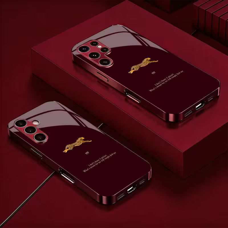 Burgundy Cheetah Case