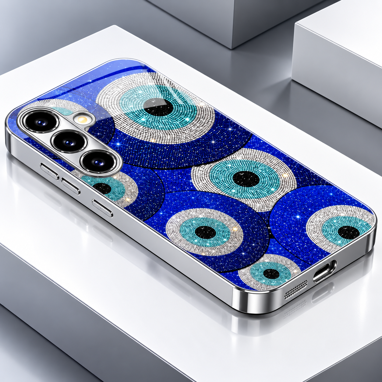 Evil Eye Rhinestone Case