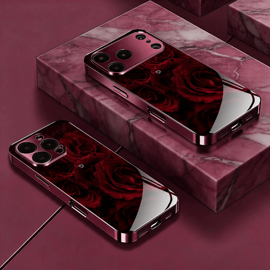 Burgundy Rose Print Case
