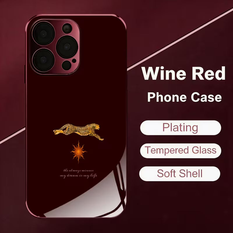 Burgundy Cheetah Case
