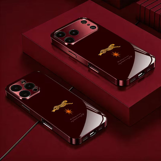 Burgundy Cheetah Case